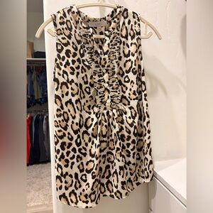 LOFT Leopard Print Sleeveless Blouse